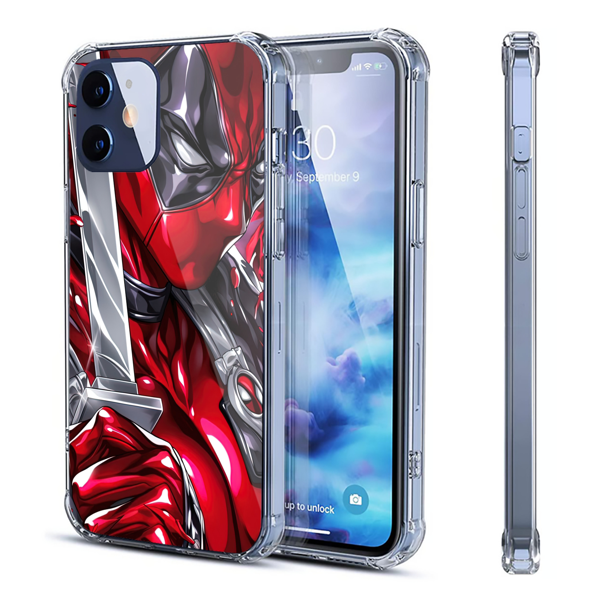（画像用） Deadpool デッドプール 【iPhone 12シリーズ対応】透明スマホケース（クリアソフトケース）